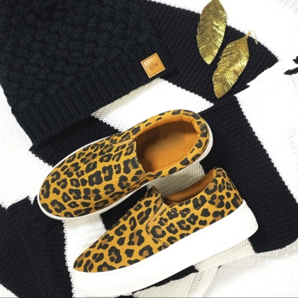 LAST PAIR! Leopard Print Slip on Sneakers - Picture 2 of 8